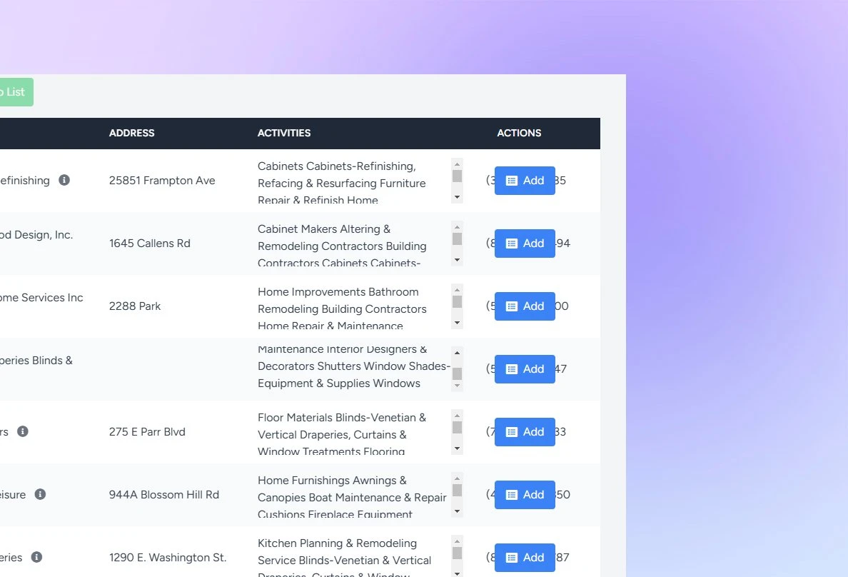 Extract structured business records