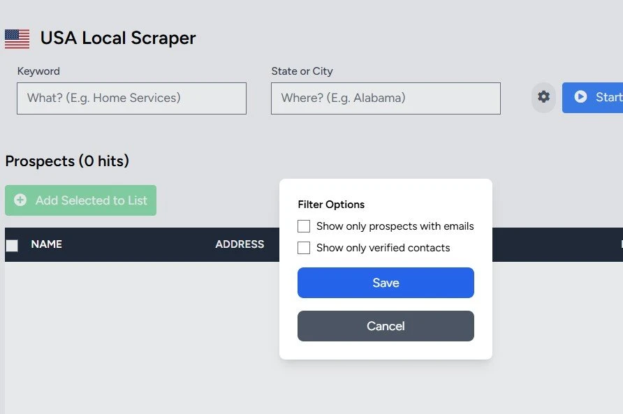 Data extraction parameters