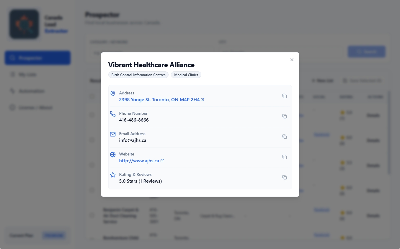 Detailed Contact View
