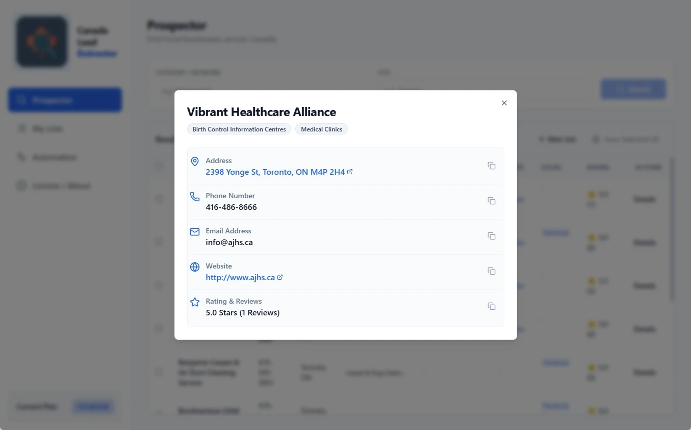 Detailed Contact View