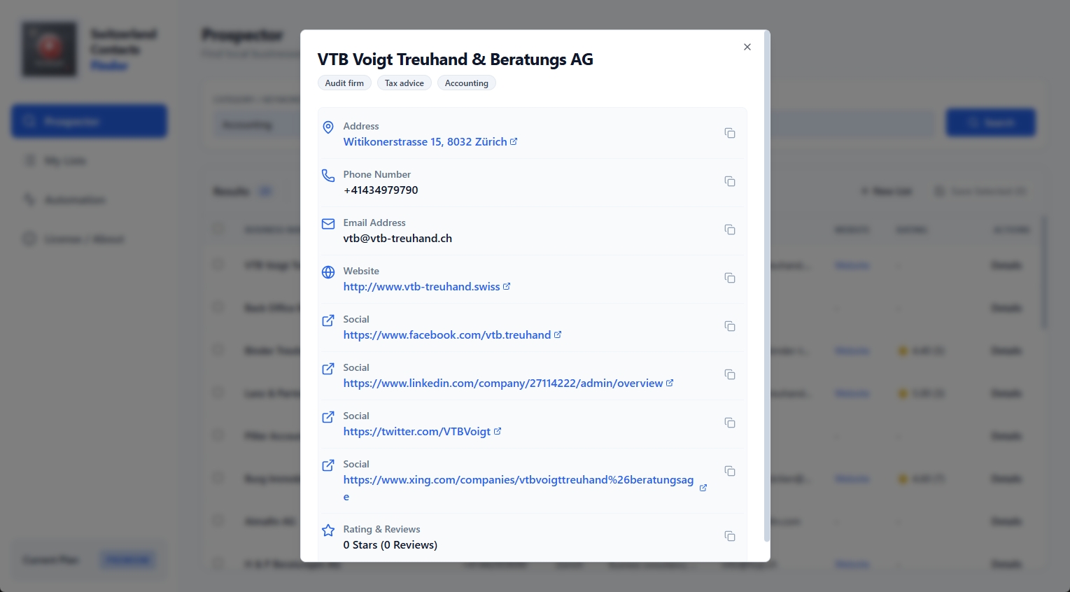 Detailed Contact View