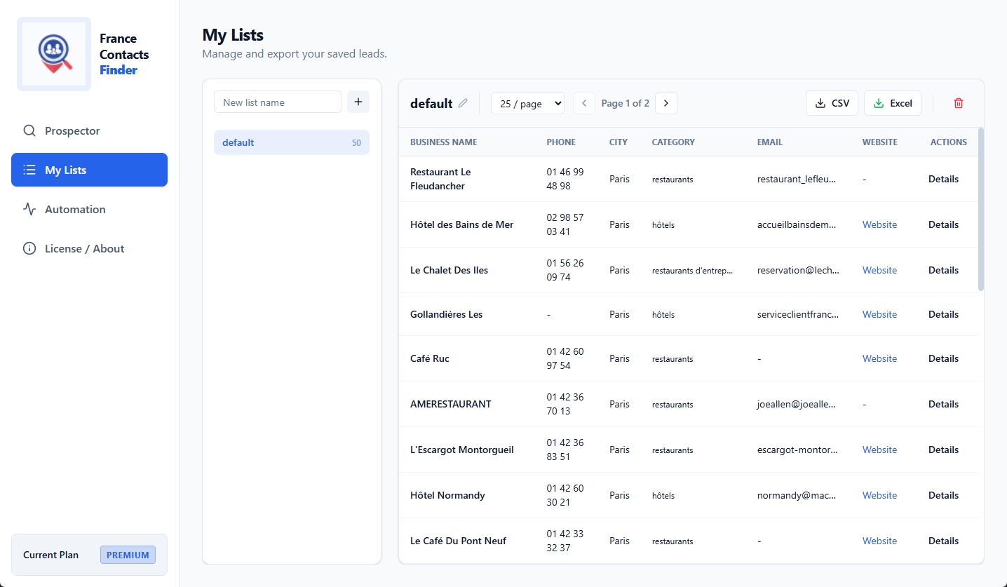 Detailed Contact View