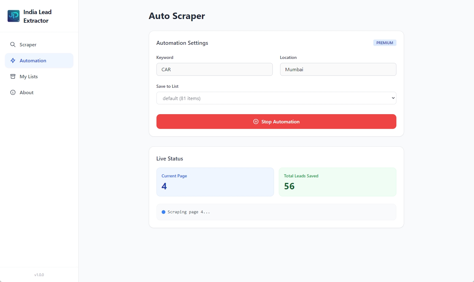 Excel Export Feature