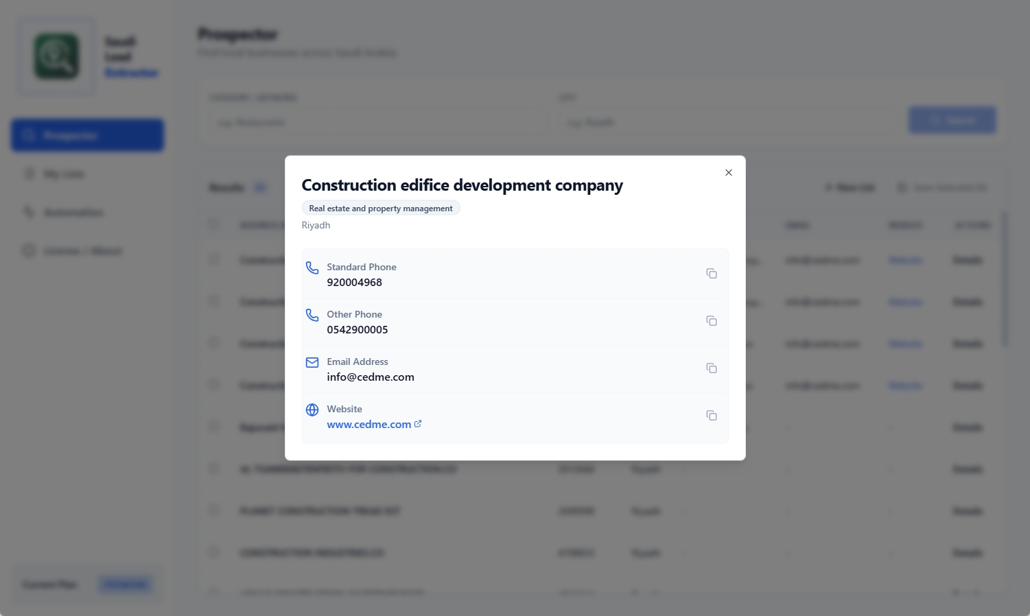 Detailed Contact View