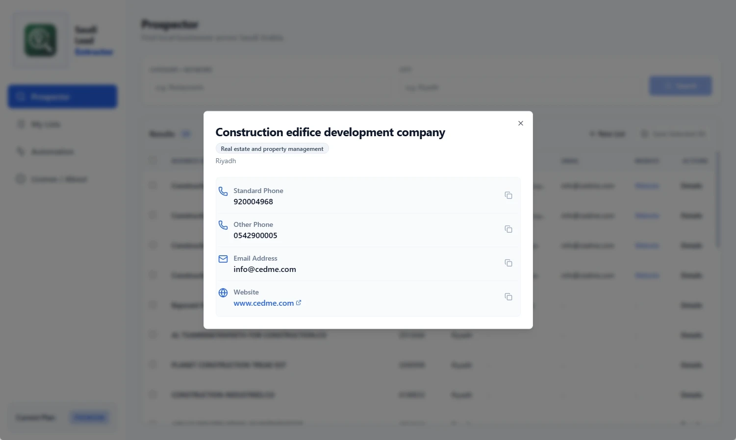 Detailed Contact View