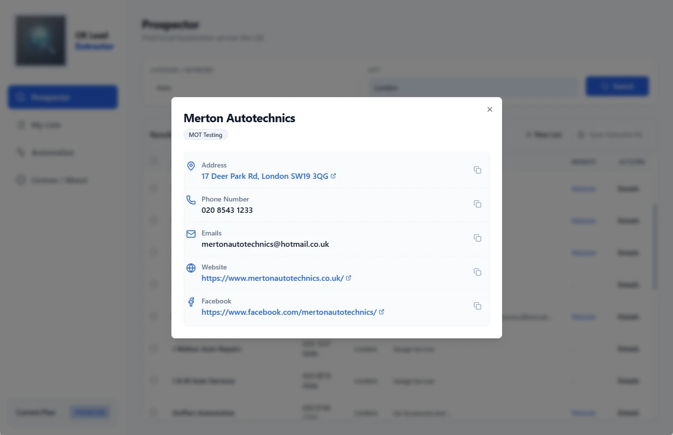 Detailed Contact View