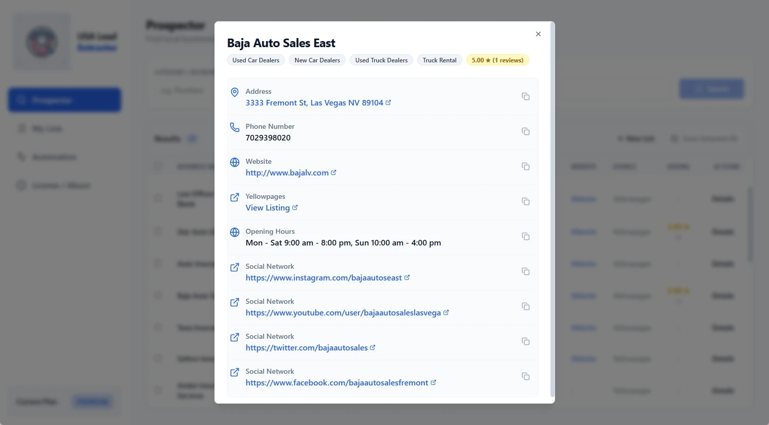 Detailed Contact View